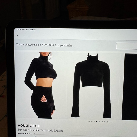 House of CB chenille turtleneck crop sweater - Picture 3 of 3